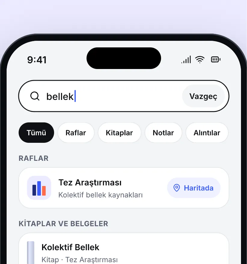 Search results across books, notes and highlights